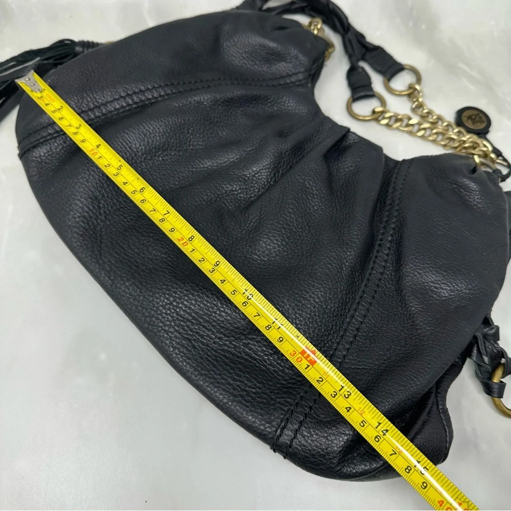 The Sak Black Pebbled Leather Hobo Bag Shoulder Purse Handbag